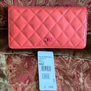 Authentic Chanel Patent Leather Yen Wallet